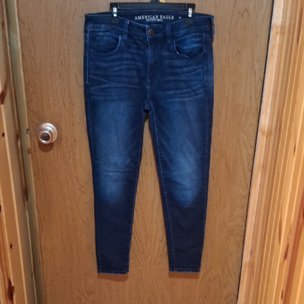 American Eagle Outfitters Women's Dark Blue Skinny Jeans